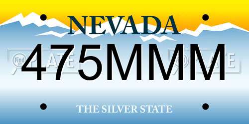 475MMM Nevada License Plate