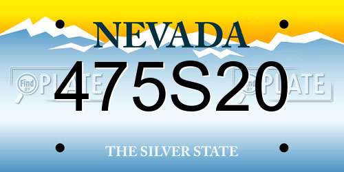 475S20 Nevada License Plate