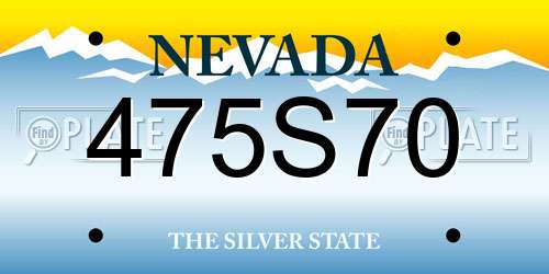 475S70 Nevada License Plate