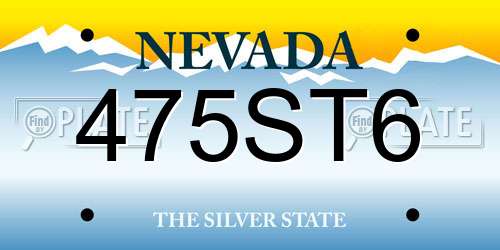 475ST6 Nevada License Plate