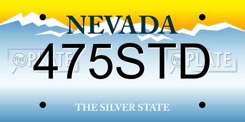 475STD Nevada License Plate