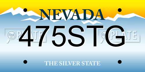475STG Nevada License Plate