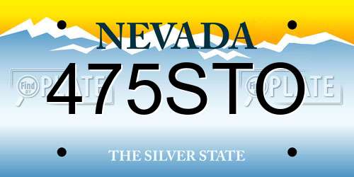 475STO Nevada License Plate
