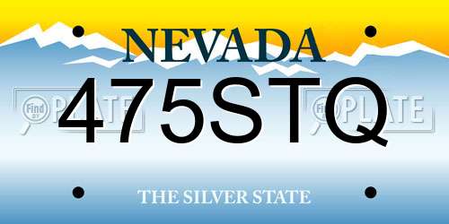 475STQ Nevada License Plate