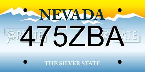 475ZBA Nevada License Plate