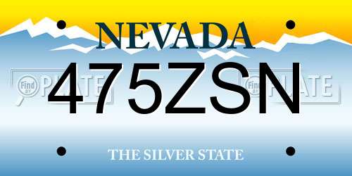 475ZSN Nevada License Plate