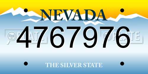4767976 Nevada License Plate
