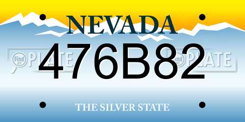 476B82 Nevada License Plate