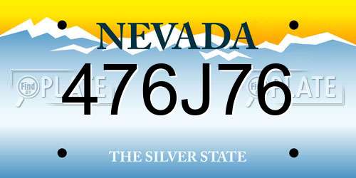 476J76 Nevada License Plate