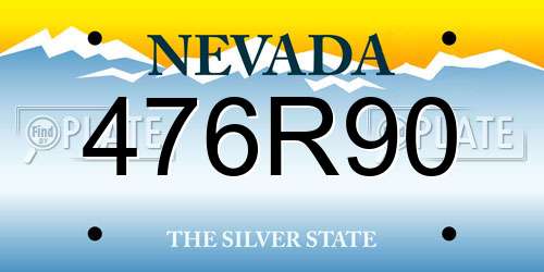 476R90 Nevada License Plate