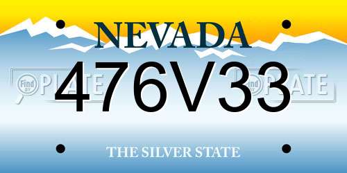 476V33 Nevada License Plate