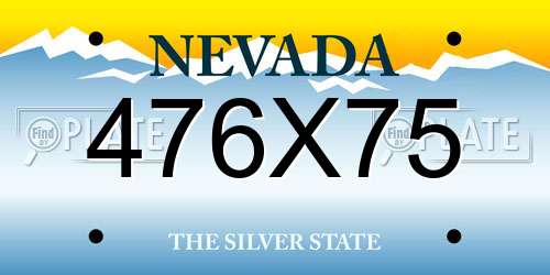 476X75 Nevada License Plate