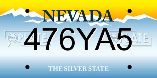 476YA5 Nevada License Plate