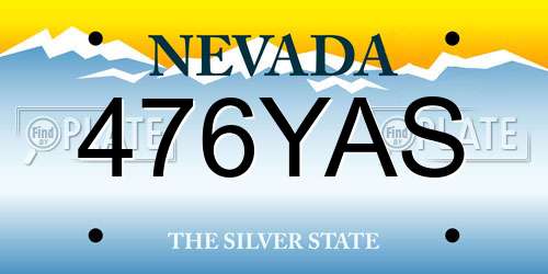 476YAS Nevada License Plate