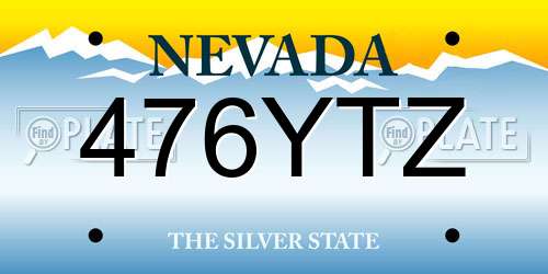 476YTZ Nevada License Plate