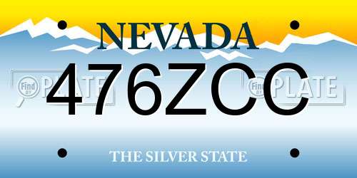 476ZCC Nevada License Plate