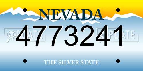 4773241 Nevada License Plate