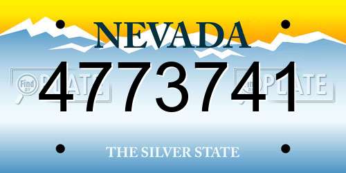 4773741 Nevada License Plate