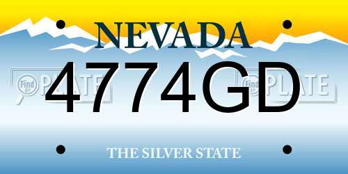 4774GD Nevada License Plate