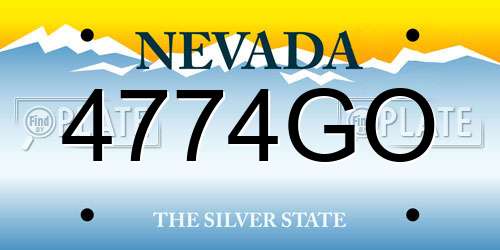 4774GO Nevada License Plate