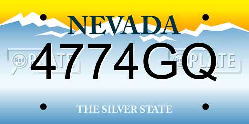 4774GQ Nevada License Plate