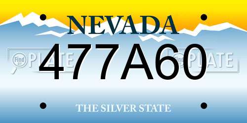 477A60 Nevada License Plate