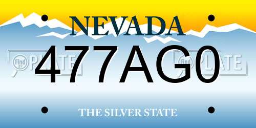477AG0 Nevada License Plate
