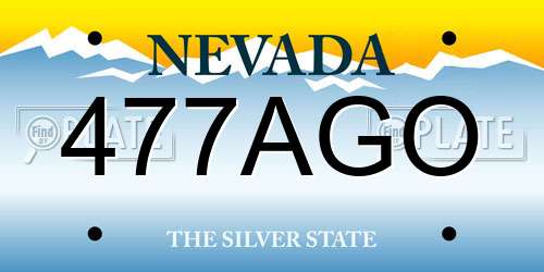 477AGO Nevada License Plate