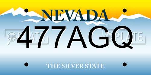477AGQ Nevada License Plate