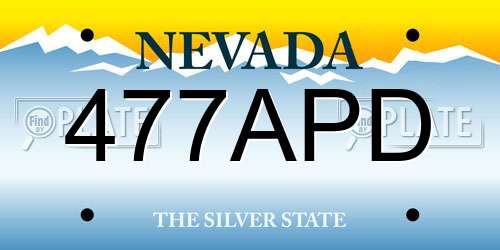 477APD Nevada License Plate