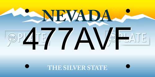 477AVF Nevada License Plate