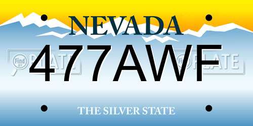 477AWF Nevada License Plate