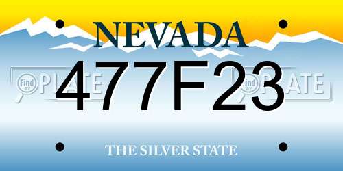 477F23 Nevada License Plate