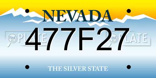 477F27 Nevada License Plate