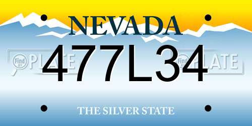477L34 Nevada License Plate