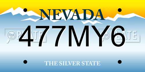 477MY6 Nevada License Plate