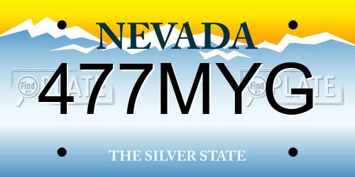 477MYG Nevada License Plate