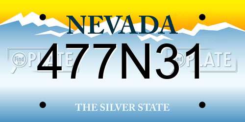 477N31 Nevada License Plate