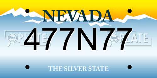 477N77 Nevada License Plate