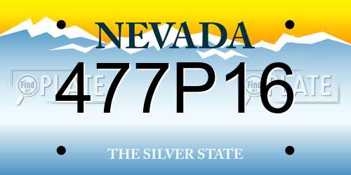 477P16 Nevada License Plate