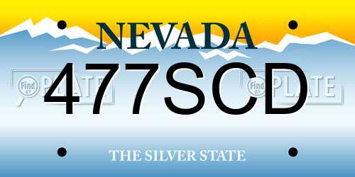 477SCD Nevada License Plate