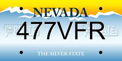 477VFR Nevada License Plate