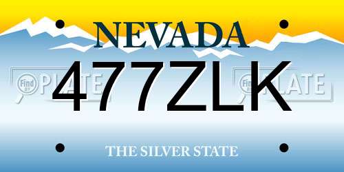 477ZLK Nevada License Plate