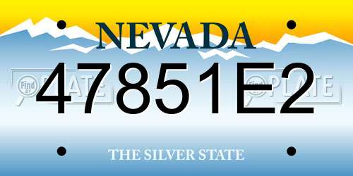 47851E2 Nevada License Plate