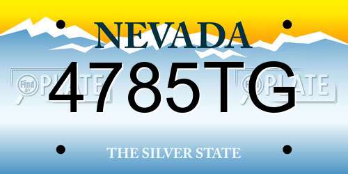 4785TG Nevada License Plate