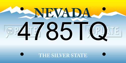 4785TQ Nevada License Plate