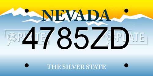 4785ZD Nevada License Plate