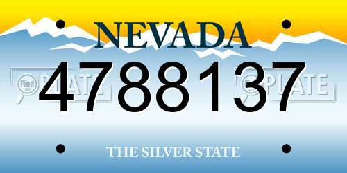4788137 Nevada License Plate