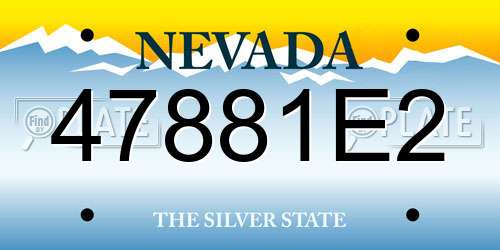 47881E2 Nevada License Plate