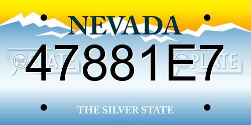 47881E7 Nevada License Plate